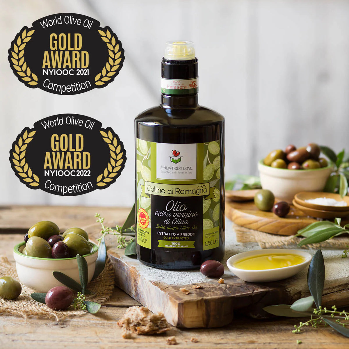 Italian Extra Virgin Olive Oil Duo DOP | Chianti Classico and Colline di Romagna